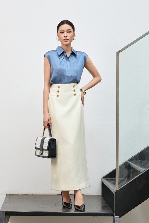 Sixdo Cream Tuytsi Loose Skirt